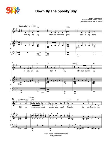 Down By The Spooky Bay Sheet Music - Super Simple