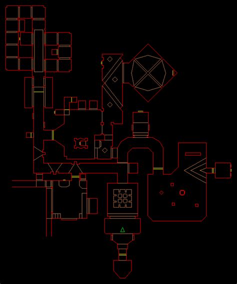 Nintendo 64 Doom 64 level 01, STAGING AREA: Level map