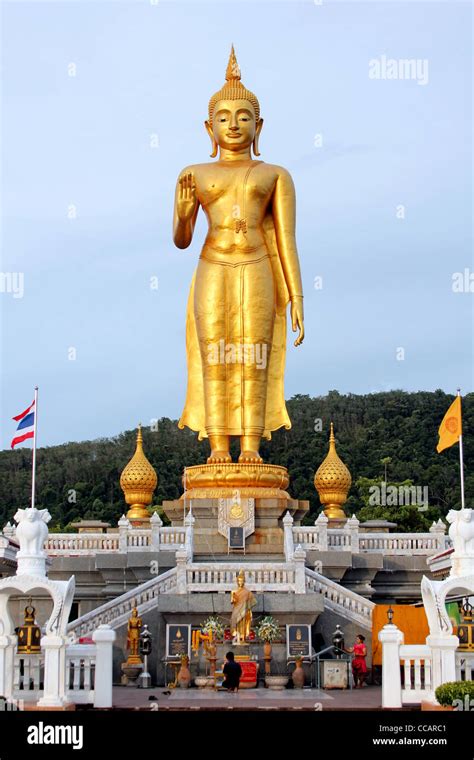 Standing Buddha at Hat Yai Municipal Park, Hat Yai, Thailand Stock ...