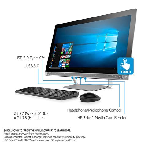 Hewlett Packard Pavilion 27-a230 Intel Core i5-7400T 1TB 27" All-in-One ...