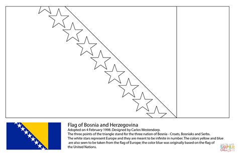 Flag of Bosnia and Herzegovina coloring page | Free Printable Coloring ...