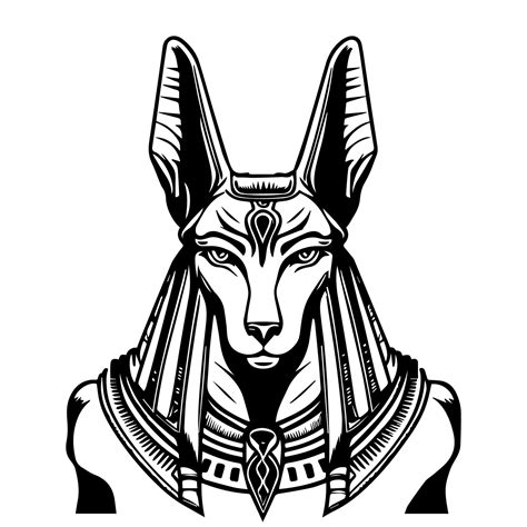 anubis head line art hand drawn illustration 21568776 Vector Art at ...