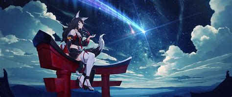 Hình nền : Ookami Mio, Hololive, Anime cô gái, Torii, Thiên hà, Sao chụp 2560x1080 - Feindflug ...