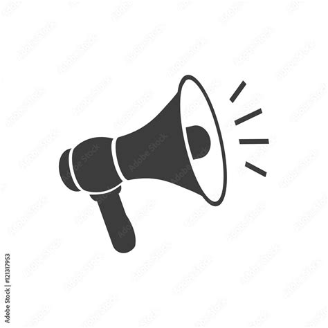 Megaphone icon. Megaphone Vector isolated on white background. Flat vector illustration in black ...