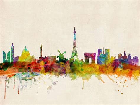 Paris Skyline Digital Art by Michael Tompsett - Pixels