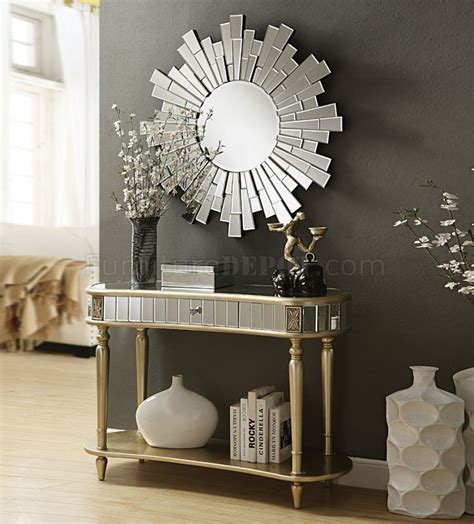 Kaya Console Table & Mirror Set 97239 in Champagne by Acme