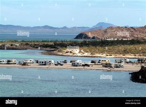 Camping caravan park on the beach Stock Photo - Alamy