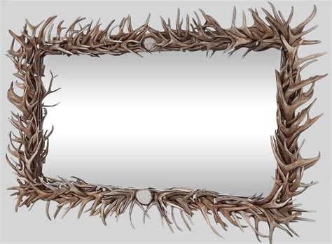 Rectangle Mule Deer Antler Mirror