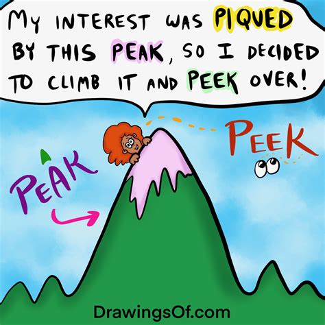 Peek vs. Peak or Pique: What's the Difference? - Drawings Of...