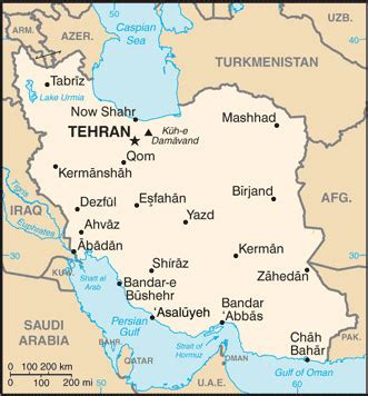 Iran Map with Cities - Free Pictures of Country Maps