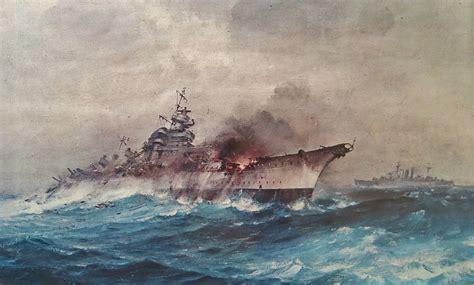 painting bismarck sinking - Google Search Bismarck, Zeppelin, Prinz Eugen, Maritime Art, Graf ...