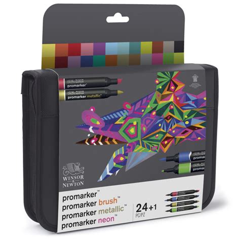 Winsor & Newton promarkers Mixed - set van 24 in etui | Be Creative Shop