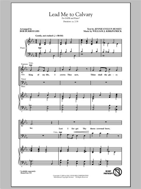 Lead Me To Calvary | Sheet Music Direct