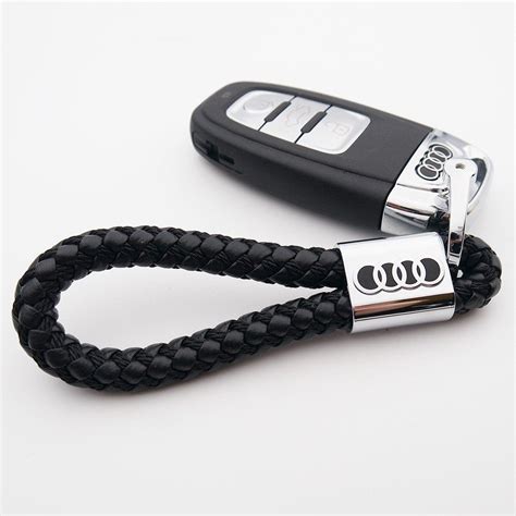 Black & Red For Audi Logo Emblem Key Chain Key Ring Metal Alloy BV ...