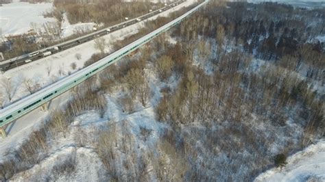 Flying Over The City Bridge, Stock Footage | VideoHive