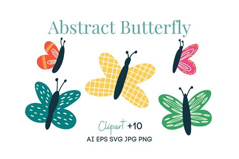 Abstract Butterfly Clipart - Design Cuts