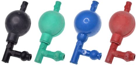 Rubber Pipette Filler Bulb, 3 Valve | Various Colours | Wiltronics