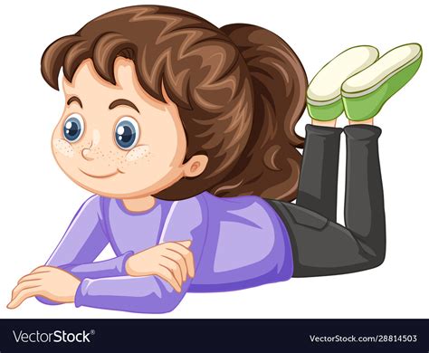 Girl wearing purple shirt on isolated background Vector Image