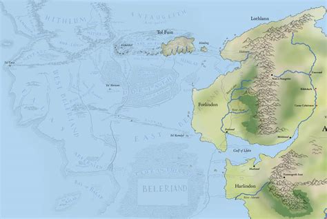 the lord of the rings - Most accurate Map of Arda before Beleriand was ...