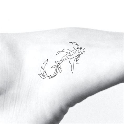 Koi Fish Single Line Temporary Tattoo / Continuous Single Line - Etsy Australia