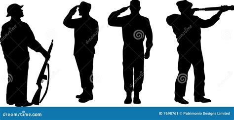 Military Army Men Silhouette Royalty-Free Cartoon | CartoonDealer.com #7698761