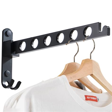 Buy Retractable Folding Wall Hanger Folding Clothes Hanger Rack Clothes Storage Organizer ...