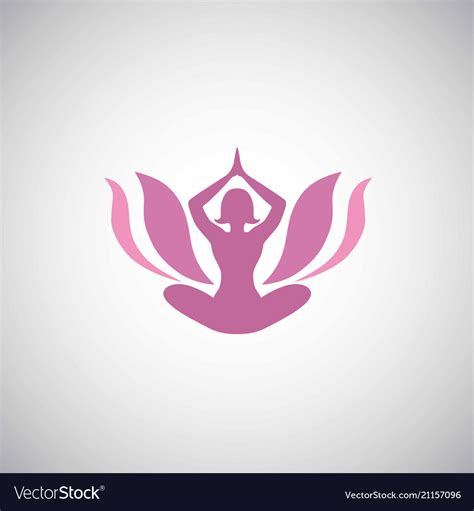 Lotus yoga asana logo Royalty Free Vector Image