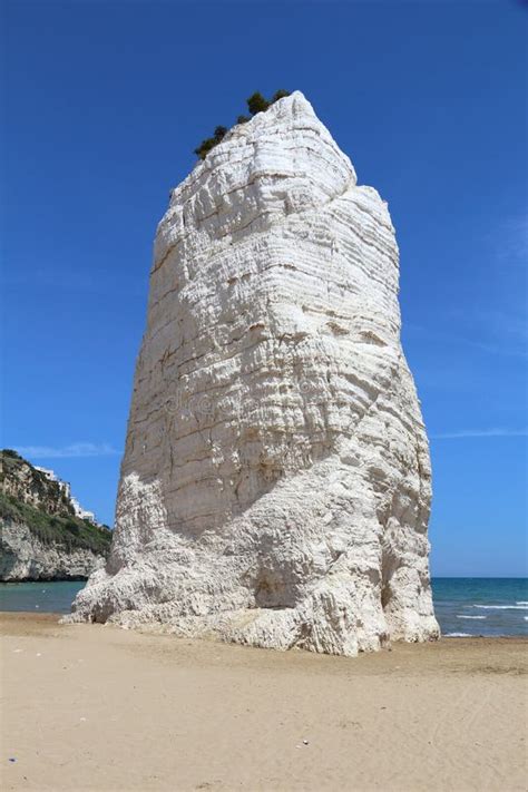 Pizzomunno rock stock photo. Image of coast, calcareous - 102897724