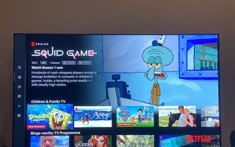 NickALive!: Netflix Mix-Up Sees Squidward Feature on 'Squid Game' Show Page