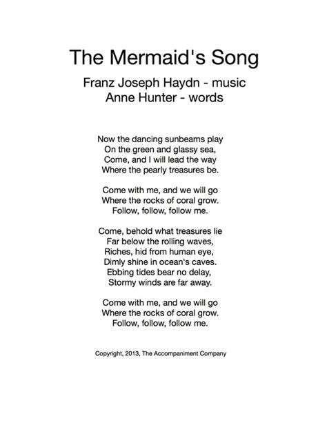 The Mermaid's Song - THE ACCOMPANIMENT COMPANY