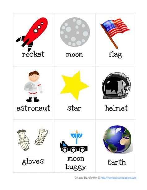 space themed vocabulary cards--what the hell? There's no reason to bother preschool kids with ...