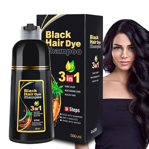 Black Hair Dye Shampoo 3 in 1 for Gray Hair Coverage Nepal | Ubuy