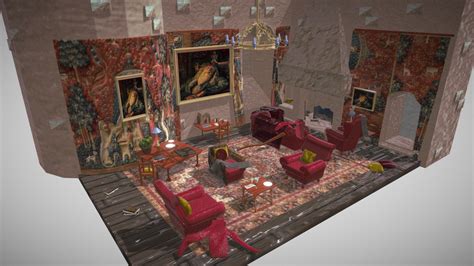 Gryffindor Common Room (Isometric View) - 3D model by megangrant22 ...