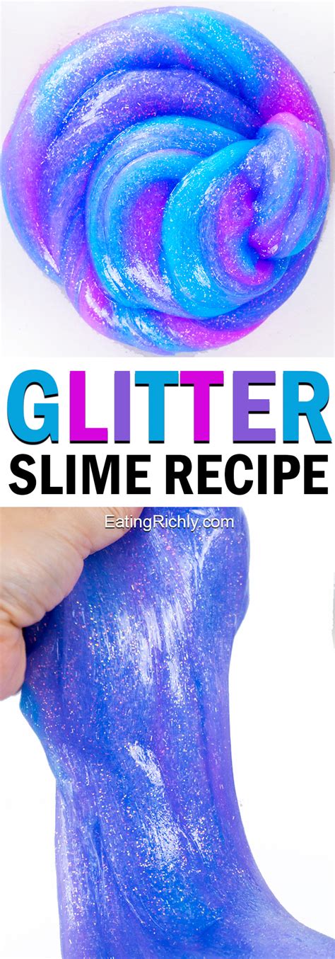 Glitter Glue Slime Just Two Ingredients with Easy Clean Up! - Eating Richly