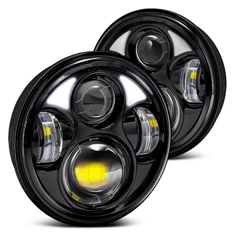 Lumen® SB5040DA-BLK - 5 3/4" Round Black Projector LED Headlights