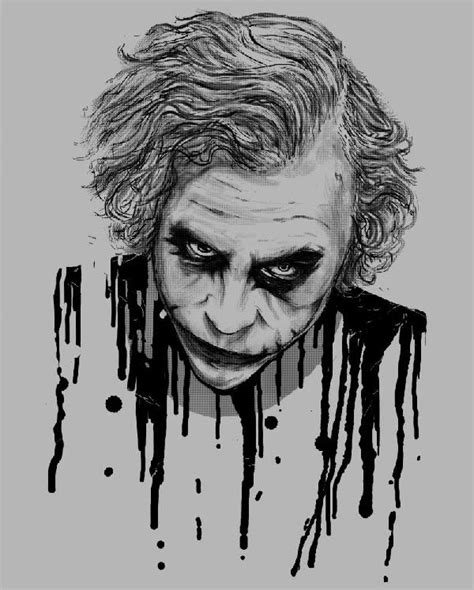 The Joker Black And White Drawing