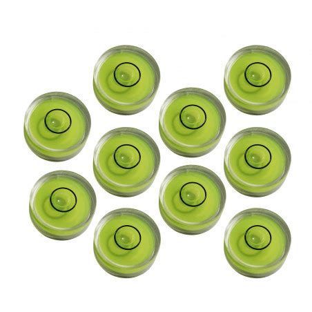 Set of 10 small round bubble levels size 4 (12x7 mm) - Wood, Tools & Deco