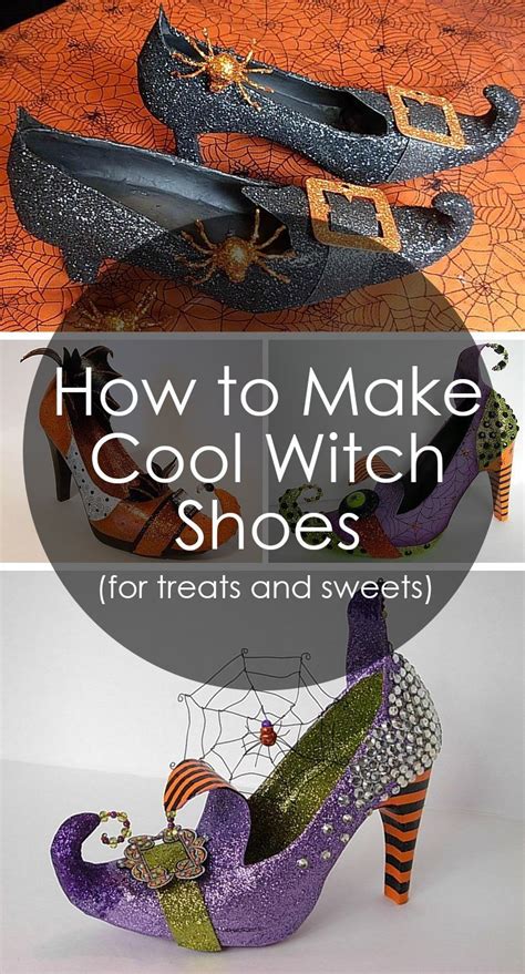 two different shoes that have been made to look like witches and spider webs on them