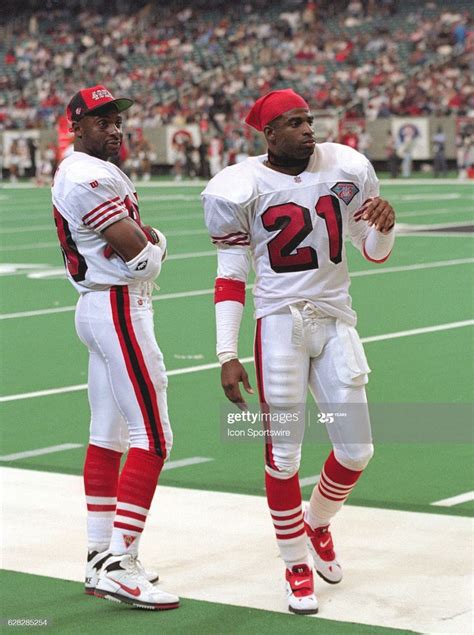 Jerry Rice and Deion Sanders of the San Francisco 49ers at the... | Nfl ...