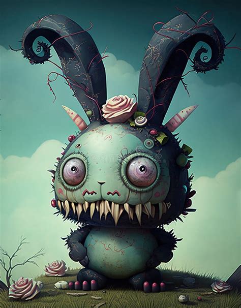 Whimsical Nightmare Bunny Scary Cute Easter Halloween Characters ...