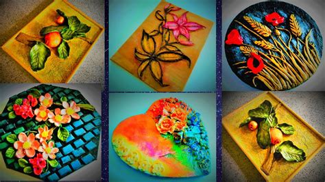 5 Best Clay Art Ideas on canvas | clay painting ideas | air dry clay | 3d clay art | wall decor ...