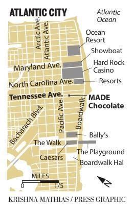 Atlantic City made Chocolate map