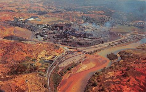 Copperhill Tennessee Copper Mining Company Aerial View~1950s Postcard Elberton, Mining Company ...