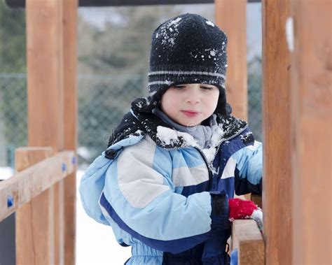 Child in winter playground stock photo. Image of fresh - 35723616