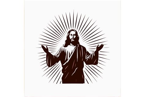 SVG Jesus Silhouette Shining Vector Illu Graphic by LofiAnimations · Creative Fabrica