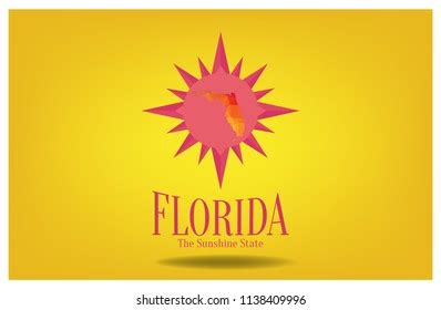 Florida Map Nickname Sunshine State Sun Stock Vector (Royalty Free) 1138409996 | Shutterstock