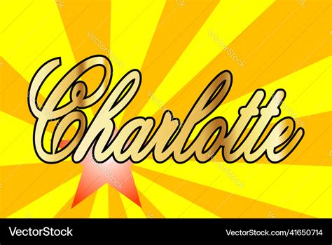 Baby girl name charlotte Royalty Free Vector Image