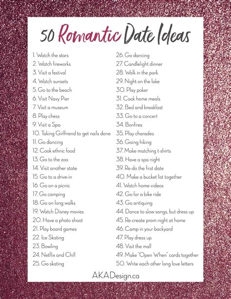 50 Romantic Date Ideas