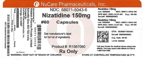 Nizatidine by NuCare Pharmaceuticals,Inc. NIZATIDINE capsule