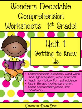 Wonders Decodable Comprehension Pages Unit 1 by Kristin Spair-Smith